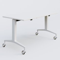 [Pas de famille] - [Pas de sous famille] - Module droit de la gamme LEM 140-70 cm. Plateau Blanc et pietement Blanc.