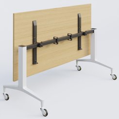 TABLES ABATTANTES - L.140xP.80 cm - Module droit de la gamme LEM 140-80 cm. Plateau Chêne clair et pietement Blanc.