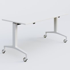 [Pas de famille] - [Pas de sous famille] - Module droit de la gamme LEM 160-70 cm. Plateau Blanc et pietement Blanc.