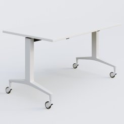[Pas de famille] - [Pas de sous famille] - Module droit de la gamme LEM 140-80 cm. Plateau Blanc et pietement Blanc.