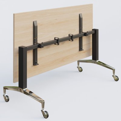 [Pas de famille] - [Pas de sous famille] - Module droit de la gamme LEM 140-80 cm. Plateau Hêtre et pietement Noir/Chrome.