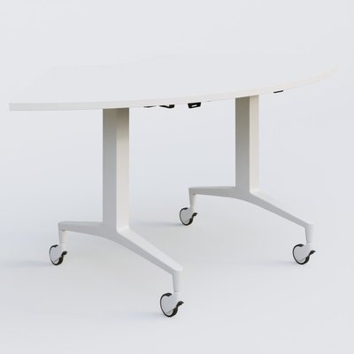 [Pas de famille] - [Pas de sous famille] - Module 1/4 de couronne de la gamme LEM 120-120 cm. Plateau Blanc et pietement Blanc.