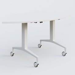 [Pas de famille] - [Pas de sous famille] - Module 1/4 de couronne de la gamme LEM 120-120 cm. Plateau Blanc et pietement Blanc.