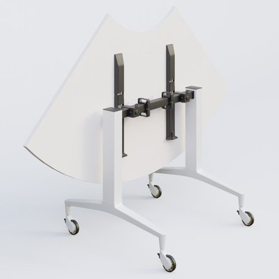 [Pas de famille] - [Pas de sous famille] - Module 1/4 de couronne de la gamme LEM 120-120 cm. Plateau Blanc et pietement Blanc.