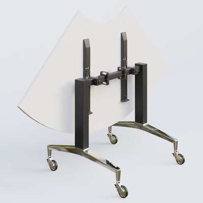 [Pas de famille] - [Pas de sous famille] - Module 1/4 de couronne de la gamme LEM 120-120 cm. Plateau Blanc et pietement Noir/Chrome.