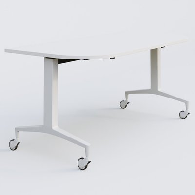 [Pas de famille] - [Pas de sous famille] - Module d'extrémité de la gamme LEM 165-80 cm. Plateau Blanc et pietement Blanc.
