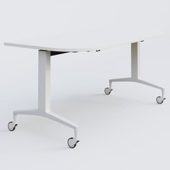 [Pas de famille] - [Pas de sous famille] - Module d'extrémité de la gamme LEM 165-80 cm. Plateau Blanc et pietement Blanc.