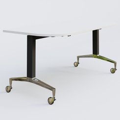 [Pas de famille] - [Pas de sous famille] - Module d'extrémité de la gamme LEM 165-80 cm. Plateau Blanc et pietement Noir/Chrome.
