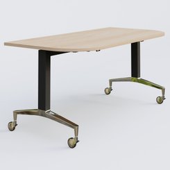 [Pas de famille] - [Pas de sous famille] - Module d'extrémité de la gamme LEM 165-80 cm. Plateau Hêtre et pietement Noir/Chrome.