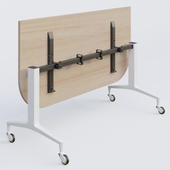 [Pas de famille] - [Pas de sous famille] - Module d'extrémité de la gamme LEM 165-80 cm. Plateau Acacia et pietement Blanc.