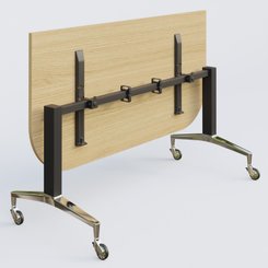 [Pas de famille] - [Pas de sous famille] - Module d'extrémité de la gamme LEM 165-80 cm. Plateau Chêne clair et pietement Noir/Chrome.