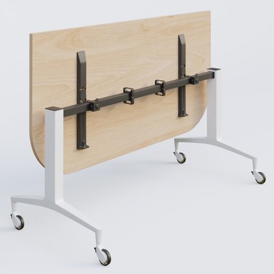 [Pas de famille] - [Pas de sous famille] - Module d'extrémité de la gamme LEM 165-80 cm. Plateau Hêtre et pietement Blanc.