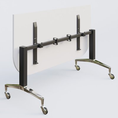 [Pas de famille] - [Pas de sous famille] - Module d'extrémité de la gamme LEM 165-80 cm. Plateau Blanc et pietement Noir/Chrome.