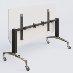 [Pas de famille] - [Pas de sous famille] - Module d'extrémité de la gamme LEM 165-80 cm. Plateau Blanc et pietement Noir/Chrome.