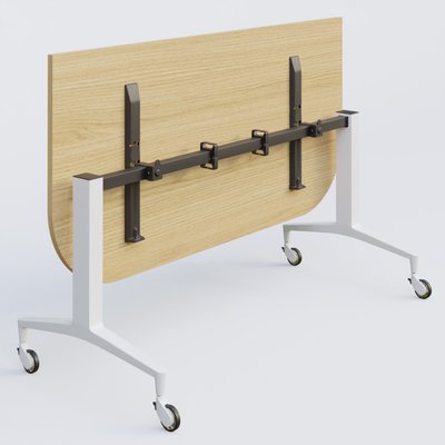 [Pas de famille] - [Pas de sous famille] - Module d'extrémité de la gamme LEM 165-80 cm. Plateau Chêne clair et pietement Blanc.
