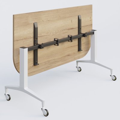 [Pas de famille] - [Pas de sous famille] - Module d'extrémité de la gamme LEM 165-80 cm. Plateau Chêne naturel et pietement Blanc.