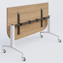 [Pas de famille] - [Pas de sous famille] - Module d'extrémité de la gamme LEM 165-80 cm. Plateau Noyer et pietement Blanc.