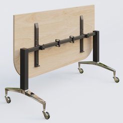 [Pas de famille] - [Pas de sous famille] - Module d'extrémité de la gamme LEM 165-80 cm. Plateau Hêtre et pietement Noir/Chrome.