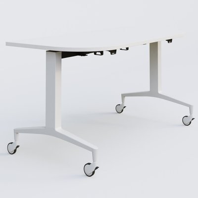 [Pas de famille] - [Pas de sous famille] - Module d'extrémité de la gamme LEM 145-70 cm. Plateau Blanc et pietement Blanc.