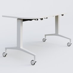 [Pas de famille] - [Pas de sous famille] - Module d'extrémité de la gamme LEM 145-70 cm. Plateau Blanc et pietement Blanc.