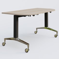 [Pas de famille] - [Pas de sous famille] - Module d'extrémité de la gamme LEM 145-70 cm. Plateau Acacia et pietement Noir/Chrome.