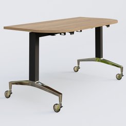 [Pas de famille] - [Pas de sous famille] - Module d'extrémité de la gamme LEM 145-70 cm. Plateau Noyer et pietement Noir/Chrome.
