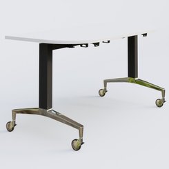 [Pas de famille] - [Pas de sous famille] - Module d'extrémité de la gamme LEM 145-70 cm. Plateau Blanc et pietement Noir/Chrome.