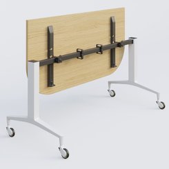 [Pas de famille] - [Pas de sous famille] - Module d'extrémité de la gamme LEM 145-70 cm. Plateau Chêne clair et pietement Blanc.