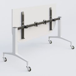 [Pas de famille] - [Pas de sous famille] - Module d'extrémité de la gamme LEM 145-70 cm. Plateau Blanc et pietement Blanc.