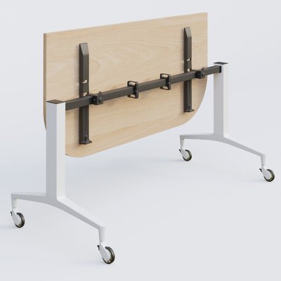 [Pas de famille] - [Pas de sous famille] - Module d'extrémité de la gamme LEM 145-70 cm. Plateau Hêtre et pietement Blanc.