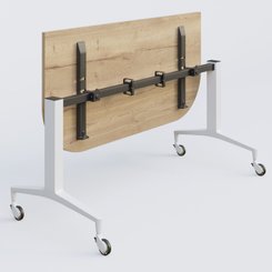 [Pas de famille] - [Pas de sous famille] - Module d'extrémité de la gamme LEM 145-70 cm. Plateau Chêne naturel et pietement Blanc.