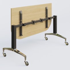 [Pas de famille] - [Pas de sous famille] - Module d'extrémité de la gamme LEM 145-70 cm. Plateau Chêne clair et pietement Noir/Chrome.