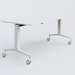 [Pas de famille] - [Pas de sous famille] - Module droit de la gamme LEM 180-80 cm. Plateau Blanc et pietement Blanc.