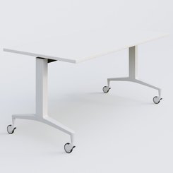 [Pas de famille] - [Pas de sous famille] - Module droit de la gamme LEM 160-80 cm. Plateau Blanc et pietement Blanc.