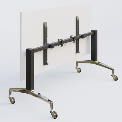 [Pas de famille] - [Pas de sous famille] - Module droit de la gamme LEM 160-80 cm. Plateau Blanc et pietement Noir/Chrome.