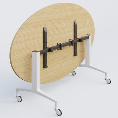 [Pas de famille] - [Pas de sous famille] - Table ovale de la gamme LEM 200-110 cm. Plateau Chêne clair et pietement Blanc.