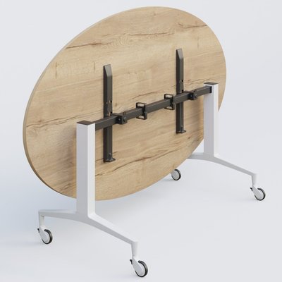 [Pas de famille] - [Pas de sous famille] - Table ovale de la gamme LEM 200-110 cm. Plateau Chêne naturel et pietement Blanc.