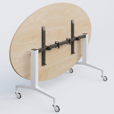 [Pas de famille] - [Pas de sous famille] - Table ovale de la gamme LEM 200-110 cm. Plateau Hêtre et pietement Blanc.