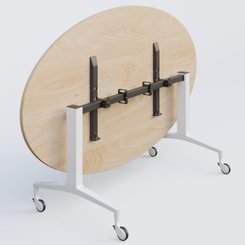 [Pas de famille] - [Pas de sous famille] - Table ovale de la gamme LEM 200-110 cm. Plateau Hêtre et pietement Blanc.