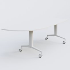 [Pas de famille] - [Pas de sous famille] - Module d'angle à 90° intégré coté gauche de la gamme LEM 200-110 cm. Plateau Blanc et pietement Blanc.