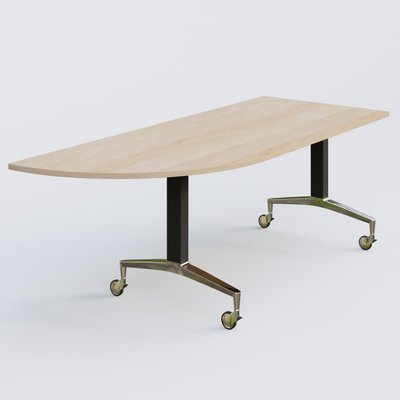 [Pas de famille] - [Pas de sous famille] - Module d'angle à 90° intégré coté gauche de la gamme LEM 200-110 cm. Plateau Hêtre et pietement Noir/Chrome.