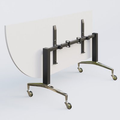 [Pas de famille] - [Pas de sous famille] - Module d'angle à 90° intégré coté gauche de la gamme LEM 200-110 cm. Plateau Blanc et pietement Noir/Chrome.