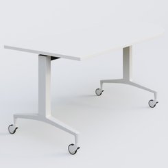 [Pas de famille] - [Pas de sous famille] - Module d'angle à 90° intégré coté droit de la gamme LEM 200-110 cm. Plateau Blanc et pietement Blanc.