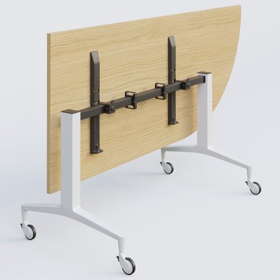 [Pas de famille] - [Pas de sous famille] - Module d'angle à 90° intégré coté droit de la gamme LEM 200-110 cm. Plateau Chêne clair et pietement Blanc.