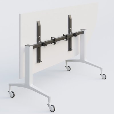 [Pas de famille] - [Pas de sous famille] - Module d'angle à 90° intégré coté droit de la gamme LEM 200-110 cm. Plateau Blanc et pietement Blanc.