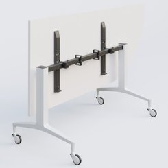 [Pas de famille] - [Pas de sous famille] - Module d'angle à 90° intégré coté droit de la gamme LEM 200-110 cm. Plateau Blanc et pietement Blanc.