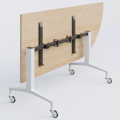 [Pas de famille] - [Pas de sous famille] - Module d'angle à 90° intégré coté droit de la gamme LEM 200-110 cm. Plateau Hêtre et pietement Blanc.