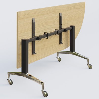 [Pas de famille] - [Pas de sous famille] - Module d'angle à 90° intégré coté droit de la gamme LEM 200-110 cm. Plateau Chêne clair et pietement Noir/Chrome.