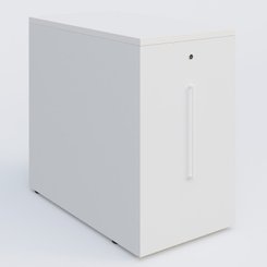 [Pas de famille] - [Pas de sous famille] - Tour de rangement hauteur de bureau 72 cm position à droite. Caisson Blanc et top de finition Blanc.