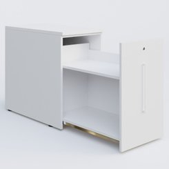 [Pas de famille] - [Pas de sous famille] - Tour de rangement hauteur de bureau 72 cm position à droite. Caisson Blanc et top de finition Blanc.